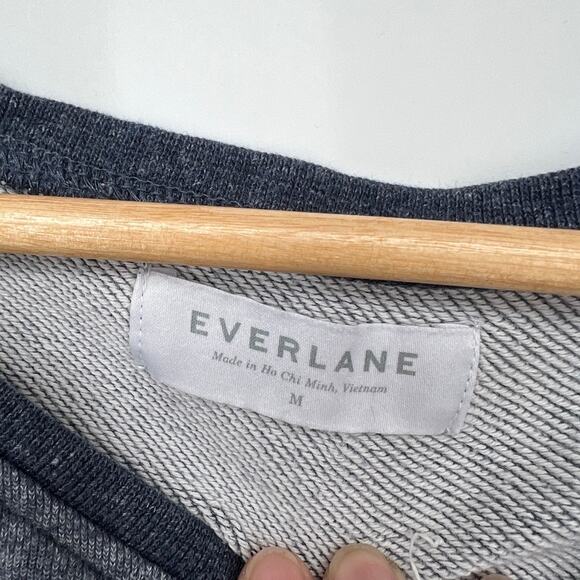 Everlane The Crew Pullover Sweatshirt Cotton Women’s M Blue Marled Loungewear - Picture 3 of 6